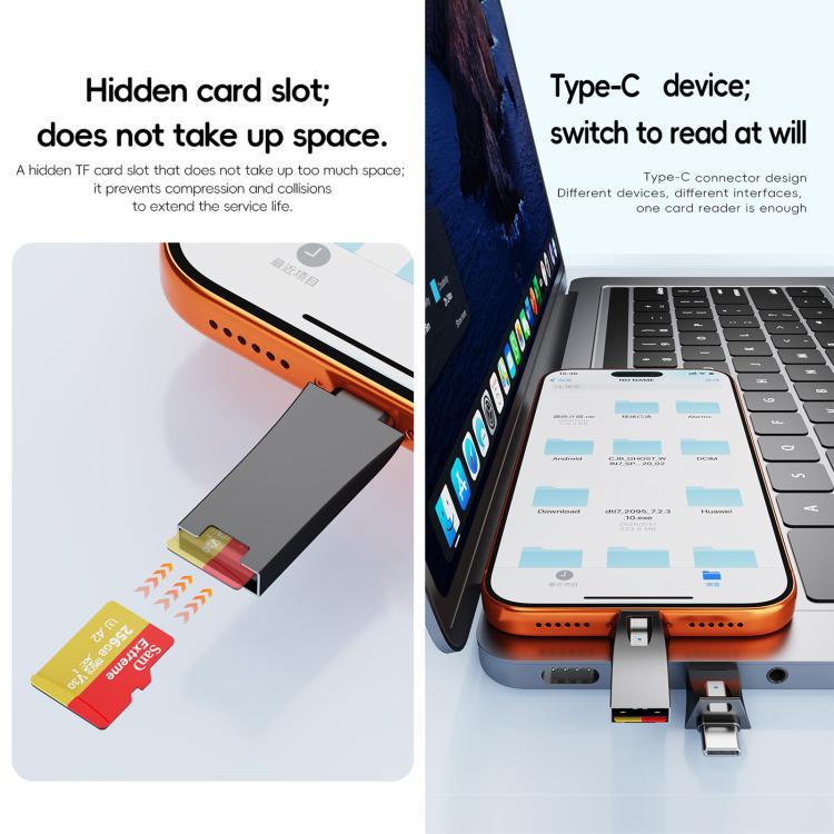 Adaptador lector de tarjetas SD con interfaz Mini Tipo-C, no compatible con tarjetas TF.