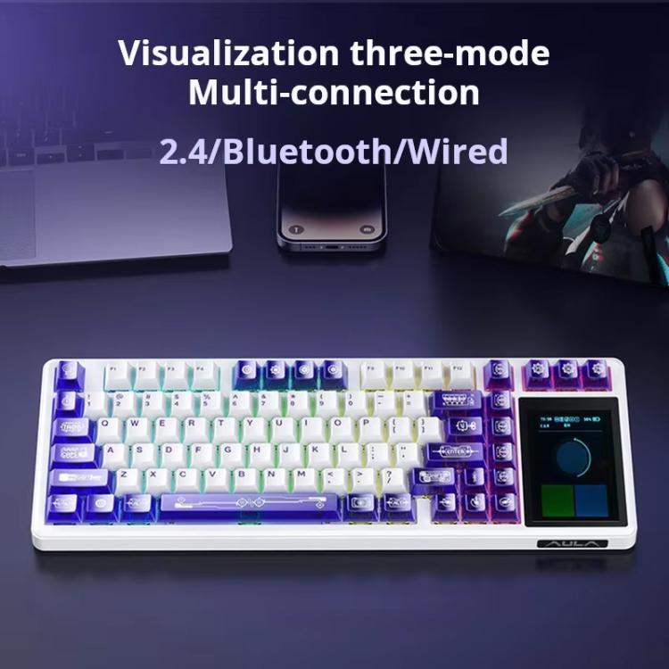Teclado mecánico personalizable AULA L99 con pantalla táctil inteligente RGB de tres modos