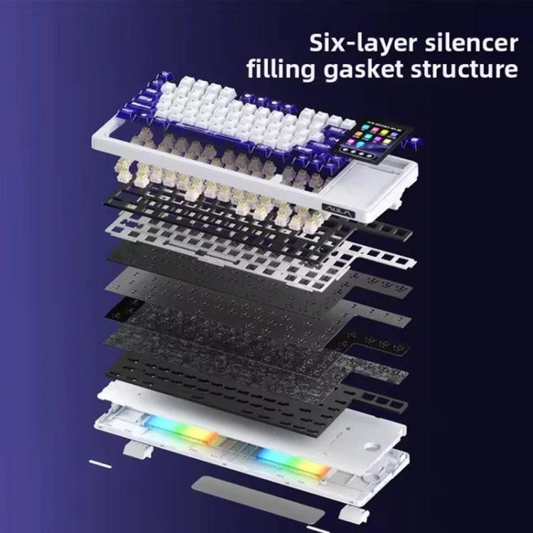 Teclado mecánico personalizable AULA L99 con pantalla táctil inteligente RGB de tres modos
