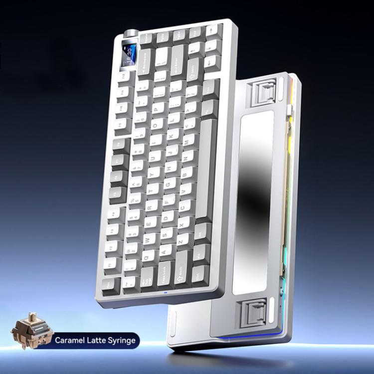 Teclado mecánico para juegos personalizable AULA nova75 con pantalla inteligente RGB de tres modos
