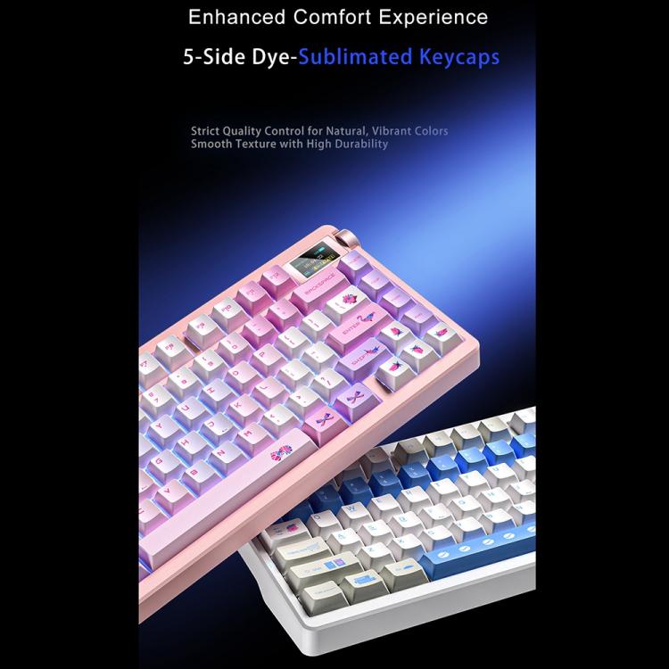 Teclado mecánico para juegos personalizable AULA nova75 con pantalla inteligente RGB de tres modos