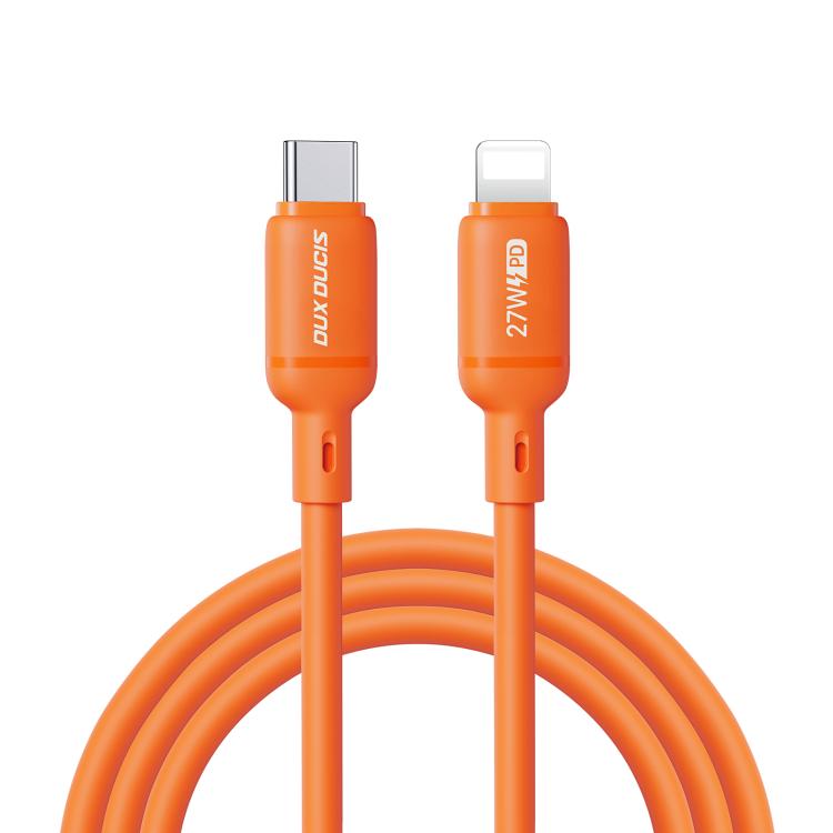 Cable de datos de silicona DUX DUCIS SILI Series de 27 W, tipo C a 8 pines, longitud: 1 m, Type-C to 8 Pin