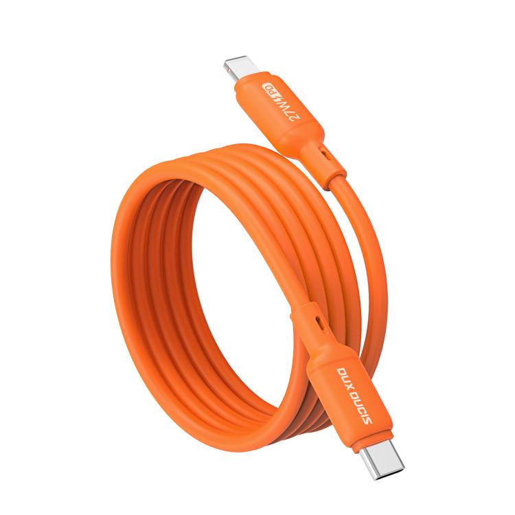 Cable de datos de silicona DUX DUCIS SILI Series de 27 W, tipo C a 8 pines, longitud: 1 m, Type-C to 8 Pin