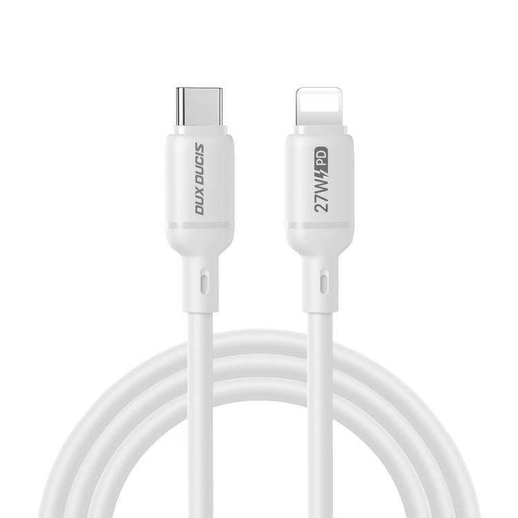 Cable de datos de silicona DUX DUCIS SILI Series de 27 W, tipo C a 8 pines, longitud: 1 m, Type-C to 8 Pin