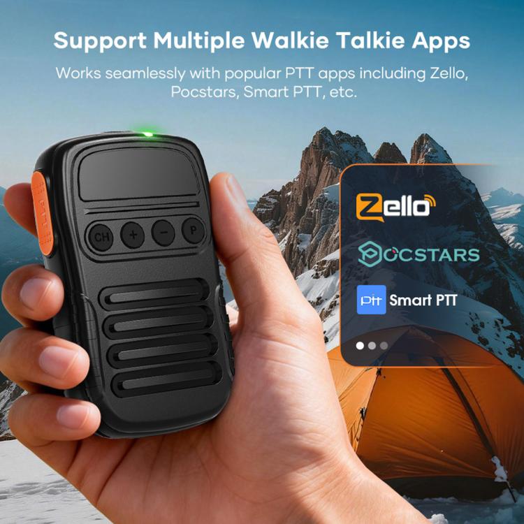 Intercomunicador portátil inalámbrico UNIWA BM008 BT5.2 con micrófono PTT y función de walkie-talkie.