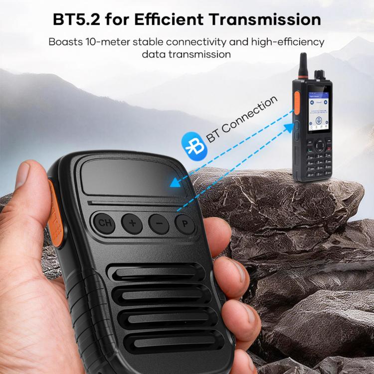 Intercomunicador portátil inalámbrico UNIWA BM008 BT5.2 con micrófono PTT y función de walkie-talkie.