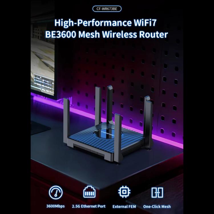 Router inalámbrico para juegos COMFAST CF-WR673BE WiFi 7 Gigabit de doble banda 2700M, AU Plug, EU Plug, US Plug