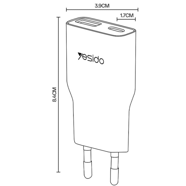 Cargador rápido Yesido YC112 ultradelgado de 20 W con doble puerto PD QC, YC112