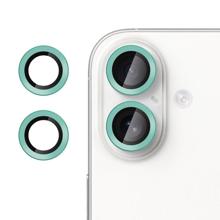 Película protectora de cristal templado ultradelgada Kalebol No Flicker para lentes de cámara individuales, For iPhone 16 / 16 Plus