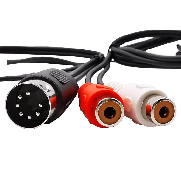 Cable de audio con conector MIDI macho DIN de 7 pines a conector RCA hembra doble, 0.5m, 1m, 1.5m