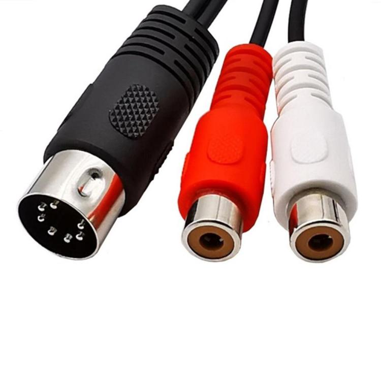 Cable de audio con conector MIDI macho DIN de 7 pines a conector RCA hembra doble, 0.5m, 1m, 1.5m