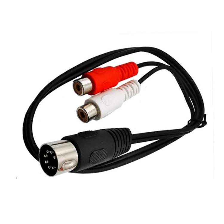 Cable de audio con conector MIDI macho DIN de 7 pines a conector RCA hembra doble, 0.5m, 1m, 1.5m