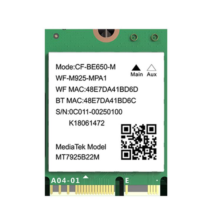 Módulo WiFi para portátil COMFAST CF-BE650-M de triple banda con interfaz M.2 y velocidad de 6500 Mbps., CF-BE650-M