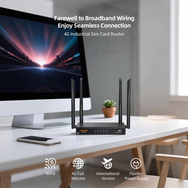 Router COMFAST CF-E15 de grado industrial con tarjeta SIM 4G a Ethernet/WiFi, CF-E15