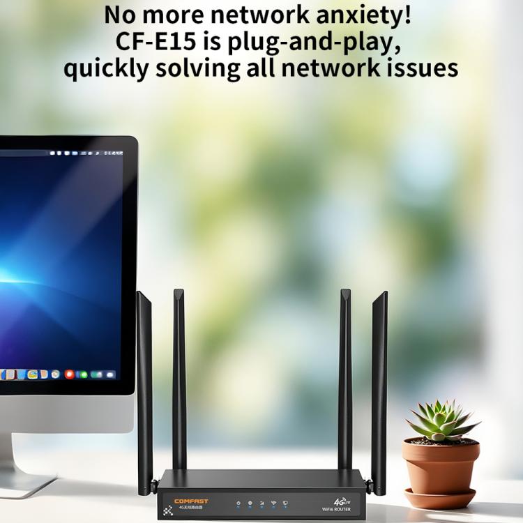 Router COMFAST CF-E15 de grado industrial con tarjeta SIM 4G a Ethernet/WiFi, CF-E15
