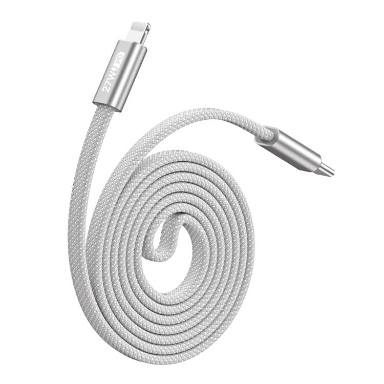 Cable de datos trenzado de nailon magnético DUX DUCIS AUTO Serie 27W Tipo-C a 8 pines, longitud: 1 m, Type-C to 8 Pin