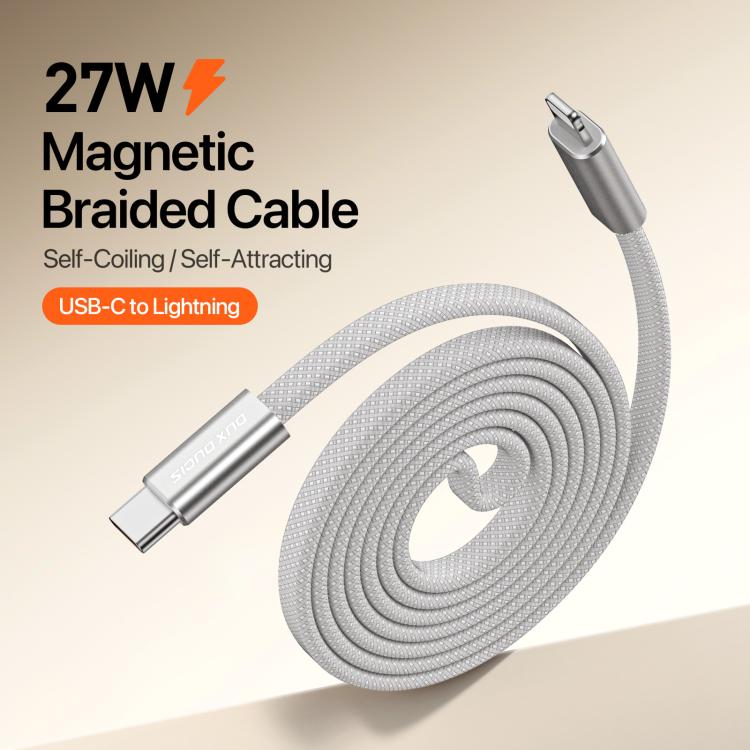 Cable de datos trenzado de nailon magnético DUX DUCIS AUTO Serie 27W Tipo-C a 8 pines, longitud: 1 m, Type-C to 8 Pin
