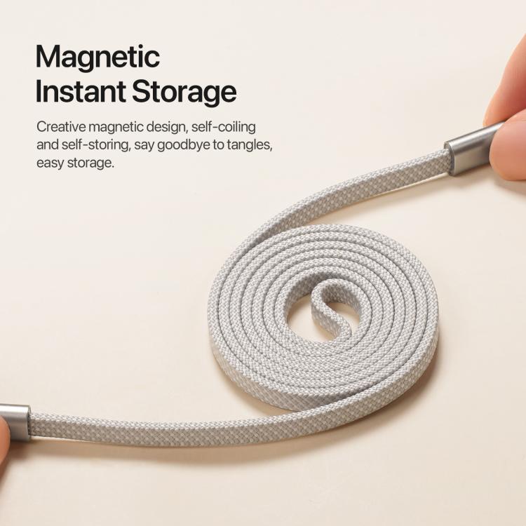 Cable de datos trenzado de nailon magnético DUX DUCIS AUTO Serie 27W Tipo-C a 8 pines, longitud: 1 m, Type-C to 8 Pin
