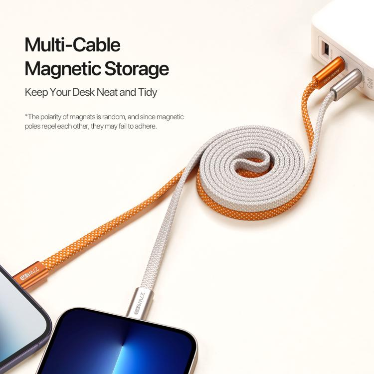 Cable de datos trenzado de nailon magnético DUX DUCIS AUTO Serie 27W Tipo-C a 8 pines, longitud: 1 m, Type-C to 8 Pin
