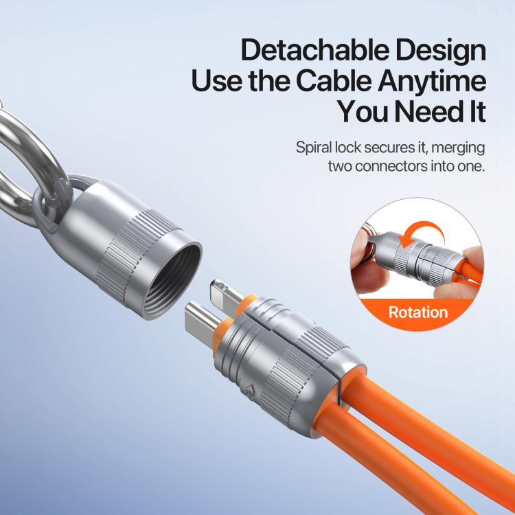 Cable de datos de carga rápida con cordón DUX DUCIS Serie LCBA de 27 W, USB-C a 8 pines, longitud: 30 cm, Type-C to 8 Pin