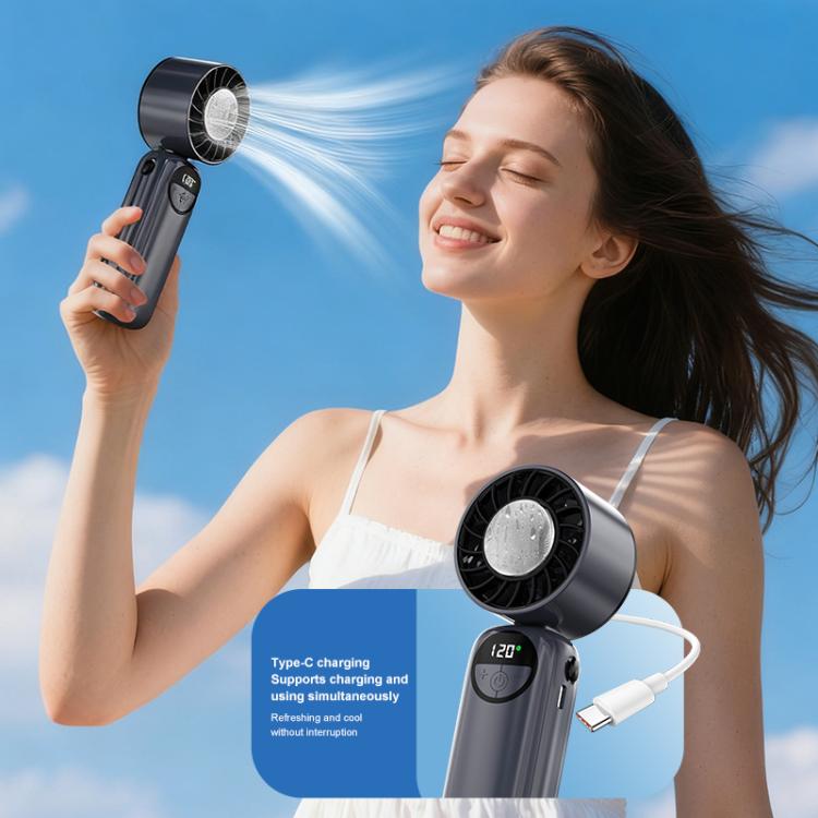 Ventilador de mano plegable con banda para el cuello S-11 Apply Ice con pantalla LED