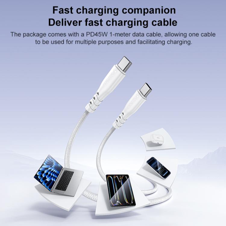 Kit de cargador rápido doble USB-C Yesido PD45W con cable USB-C a USB-C., US Plug, EU Plug, UK Plug