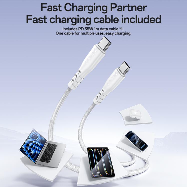 Cargador rápido Yesido YC107 PD35W USB-C / Tipo-C de un solo puerto con cable Tipo-C a Tipo-C., YC107