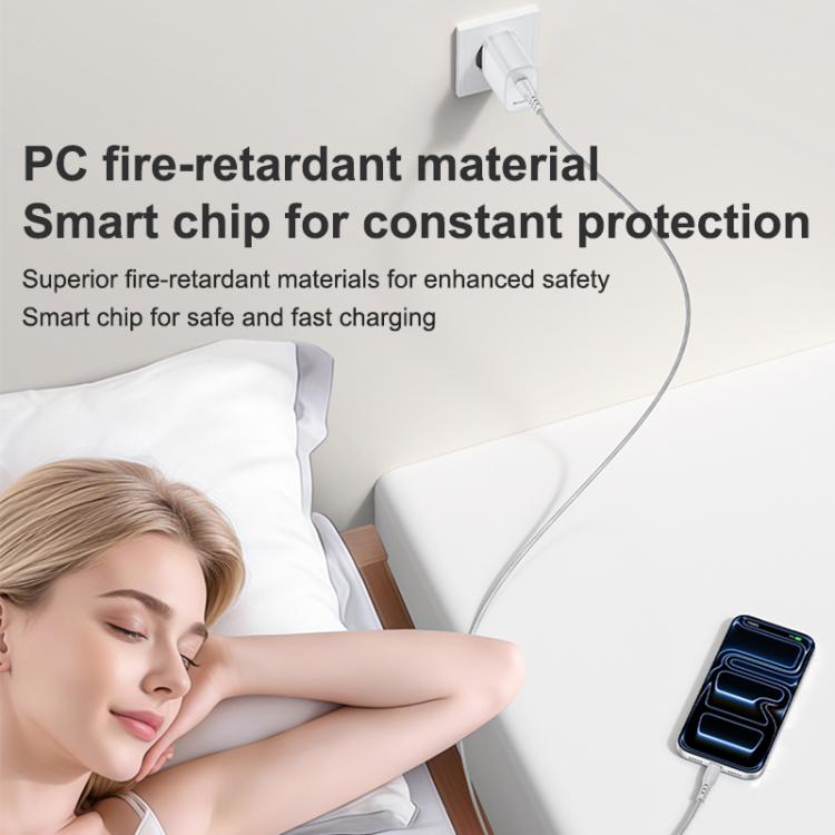 Cargador rápido Yesido YC107 PD35W USB-C / Tipo-C de un solo puerto con cable Tipo-C a Tipo-C., YC107