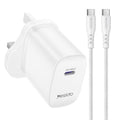 Yesido YC153 PD35W Cargador rápido de un solo puerto USB-C/Tipo-C con cable Tipo-C a Tipo-C, YC153