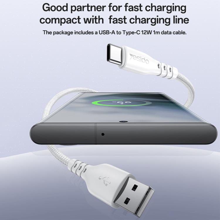 Cargador Yesido YC17U de 12 W y 2,4 A con dos puertos USB y cable de datos USB a tipo C de 1 m., YC17U