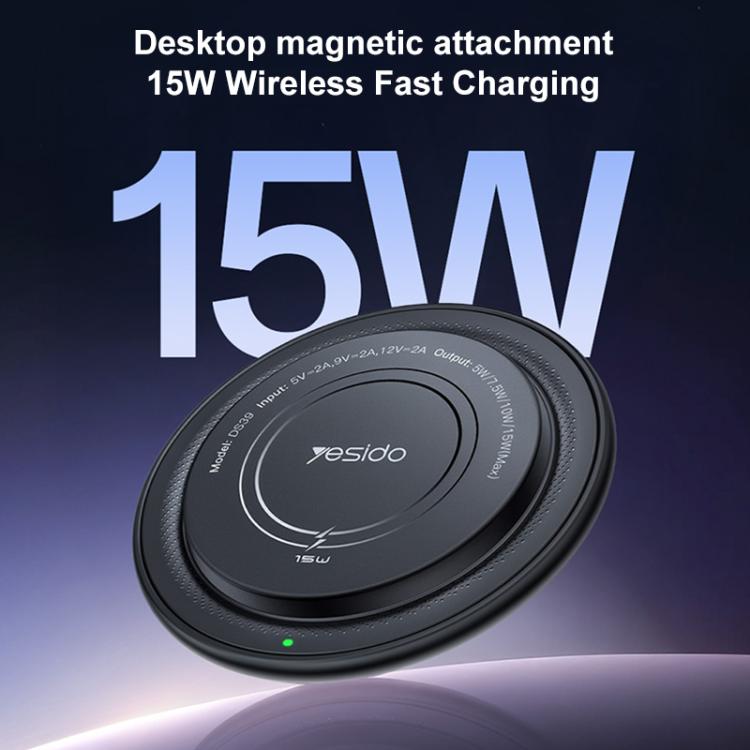 Cargador inalámbrico magnético de escritorio Yesido DS39 de 15 W, DS39