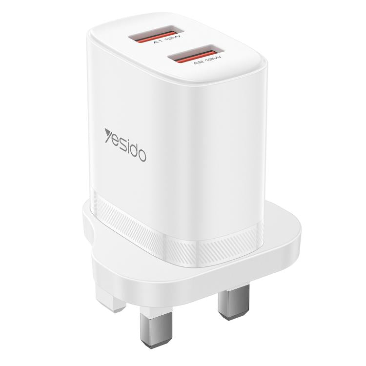 Cargador Yesido YC150 de 12 W y 2,4 A con dos puertos USB y cable de datos USB a tipo C de 1 m., YC150