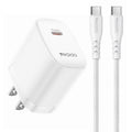 Conjunto de cargador Yesido YC18U PD20W Tipo-C con cable de datos Tipo-C a Tipo-C de 1 m, YC18U