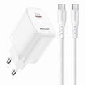 Conjunto de cargador Yesido YC105 PD20W Tipo-C con cable de datos Tipo-C a Tipo-C de 1 m, YC105