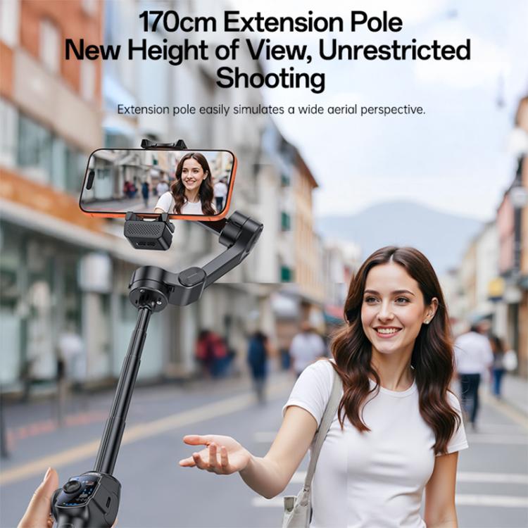 Yesido SF32 Pro Palo selfie telescópico de 3 ejes con estabilizador y módulo de IA, SF32 Pro