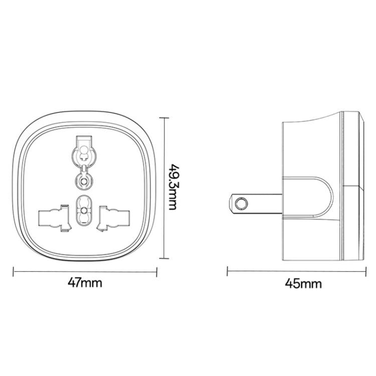 Adaptador universal de viaje Yesido MC45 para enchufes de EE. UU. y Australia, MC45