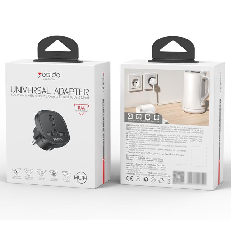 Adaptador universal de viaje Yesido MC44 con enchufe europeo, MC44