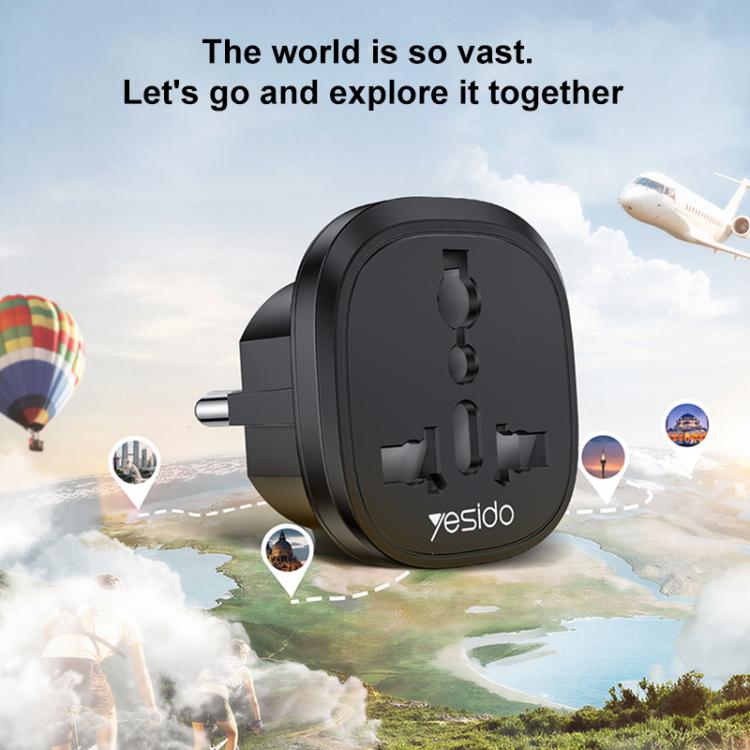 Adaptador universal de viaje Yesido MC44 con enchufe europeo, MC44