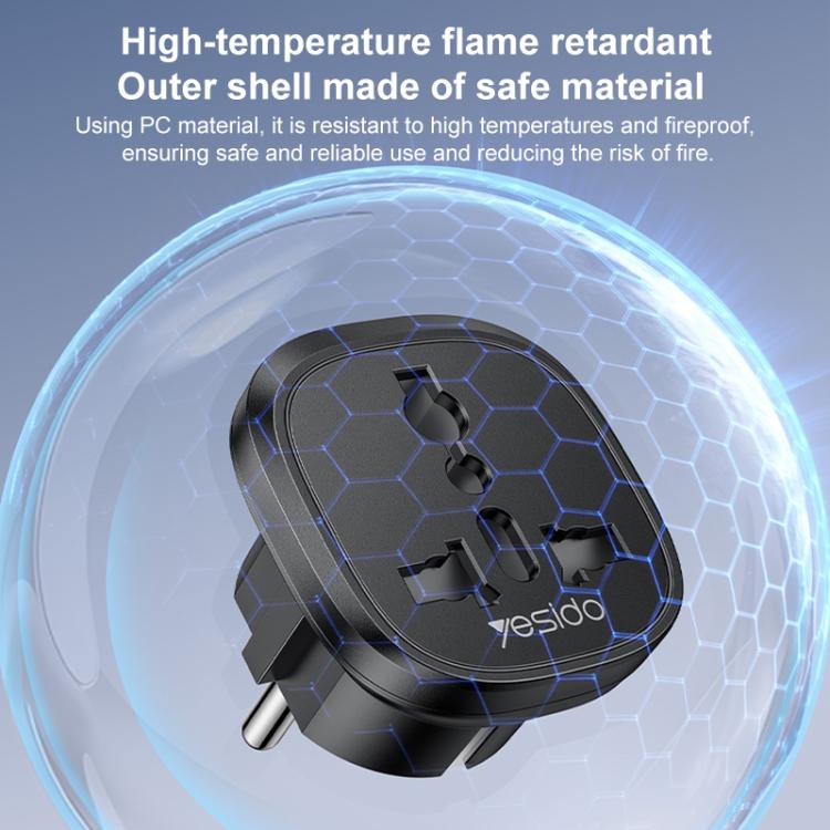 Adaptador universal de viaje Yesido MC44 con enchufe europeo, MC44