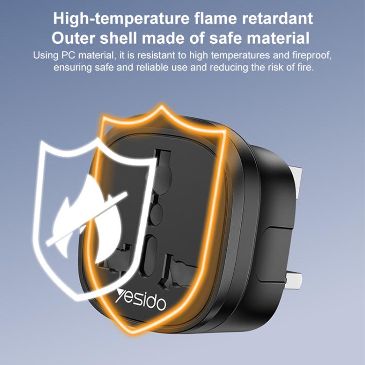 Adaptador universal de viaje con convertidor de enchufe para Reino Unido Yesido MC43, MC43