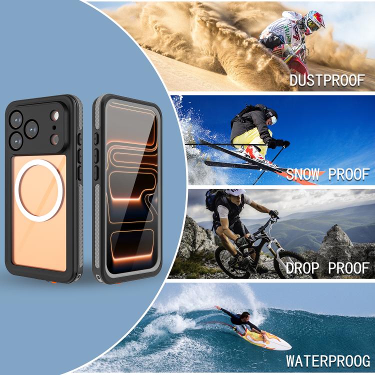 Funda magnética impermeable para teléfono RedPepper Serie V IP68, For iPhone 17 Pro, For iPhone 17