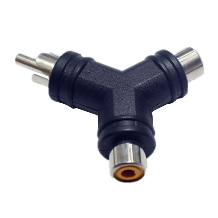 Adaptador de vídeo AV RCA tipo Y macho a 2RCA hembra, RCA Male to 2RCA Female