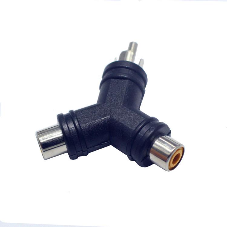 Adaptador de vídeo AV RCA tipo Y macho a 2RCA hembra, RCA Male to 2RCA Female