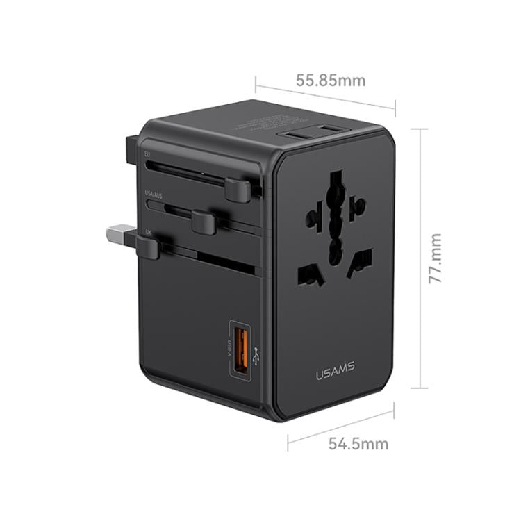 Cargador de viaje universal USAMS CC344 T72 de 100 W y 4 puertos, CC344