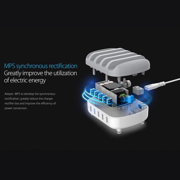 Estación de carga inteligente ORICO DUK-5P de 40 W con 5 puertos USB y soporte., US Plug, UK Plug, AU Plug