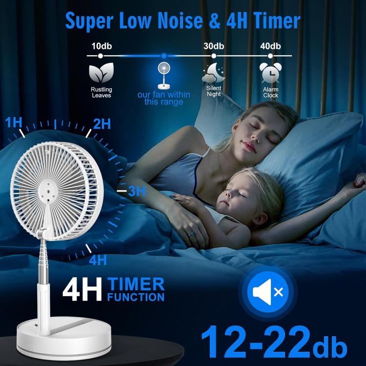 Ventilador eléctrico de escritorio plegable F9 con altura ajustable y batería de 8000 mAh.