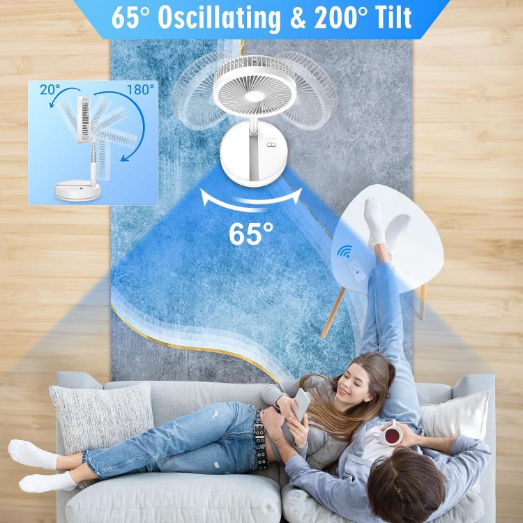 Ventilador eléctrico de escritorio plegable F9 con altura ajustable y batería de 8000 mAh.