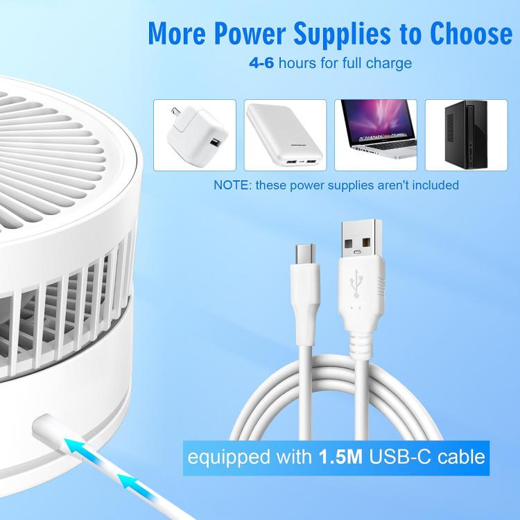 Ventilador eléctrico de escritorio plegable F9 con altura ajustable y batería de 8000 mAh.