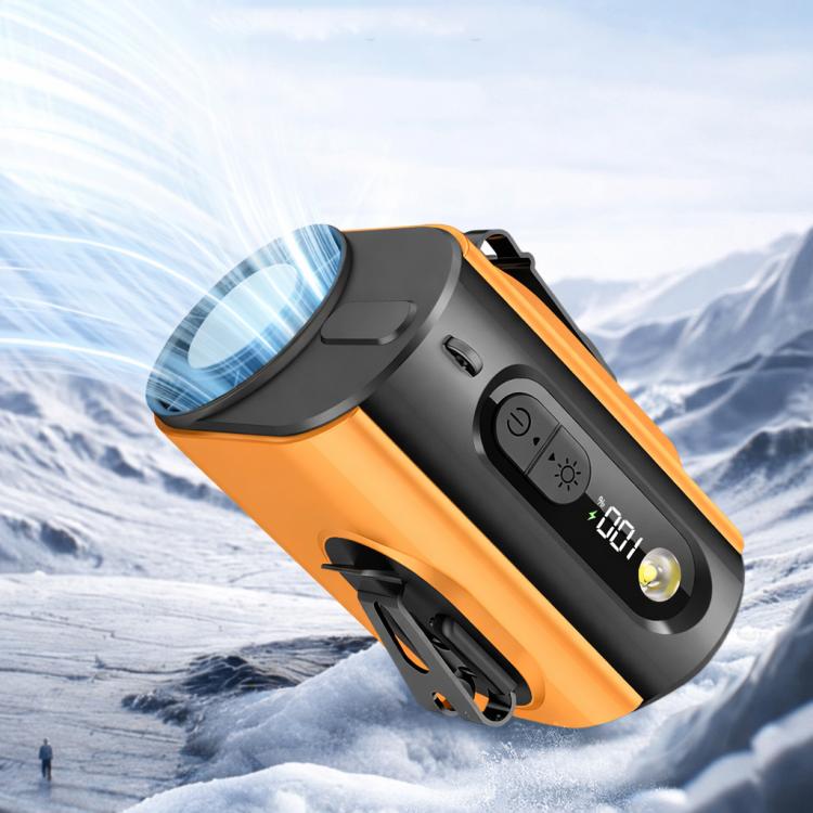 Mini ventilador de alta velocidad M376 para colgar en la cintura con compresa de hielo y batería de 3600 mAh.