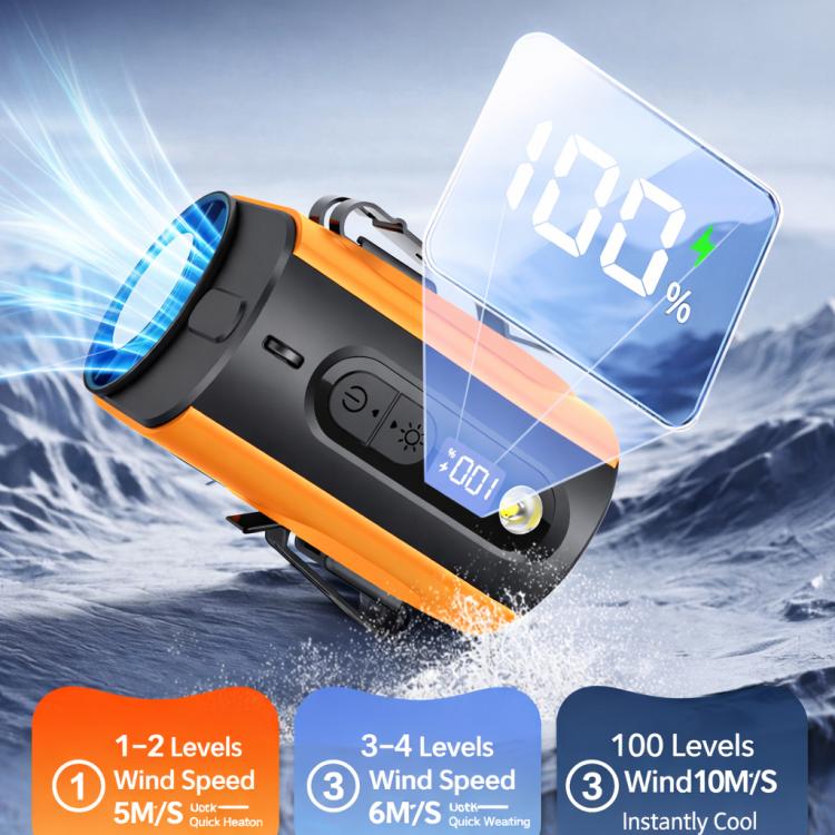 Mini ventilador de alta velocidad M376 para colgar en la cintura con compresa de hielo y batería de 3600 mAh.